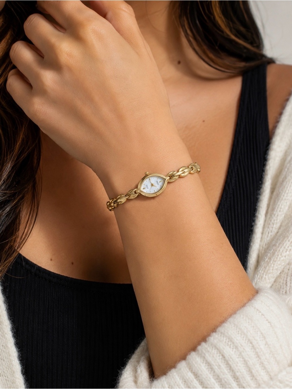 Vintage Citizen Gold Tone Bracelet Watch | NOT RUNNING | Mother of Pearl Dial |